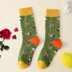 Football Print Socks Women's Mid Tube Stockings