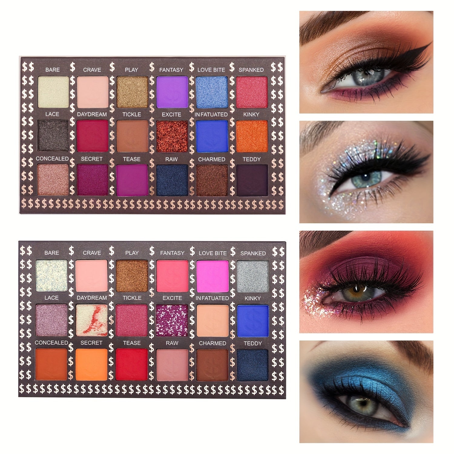 18 Colors Eyeshadow Palette Pearly Matte Shimmer Glitter Finish