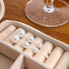 Temperament Pearl Stud Earrings Round Pearl Earrings