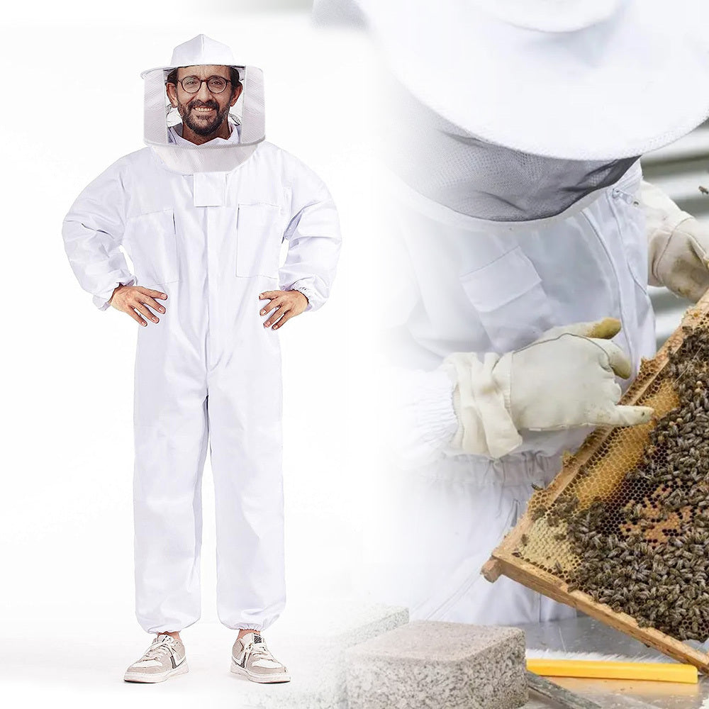 Bee Suit Full Body Beekeeping Jacket Removable Hat
