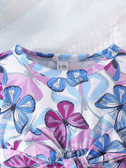 Baby Girls Butterfly Print Long Sleeve Dress
