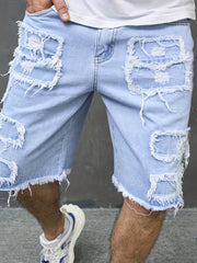 Men's Distressed Denim Shorts Casual Street Style Summer Wear
