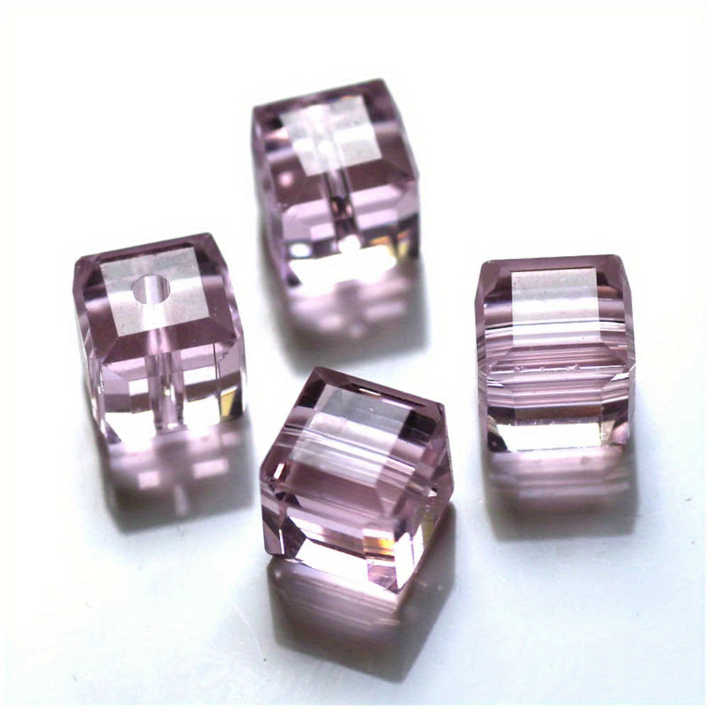 6mm Cube Crystal Glass Spacer Beads for Jewelry Making