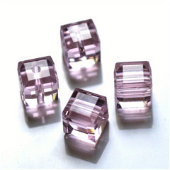 6mm Cube Crystal Glass Spacer Beads for Jewelry Making