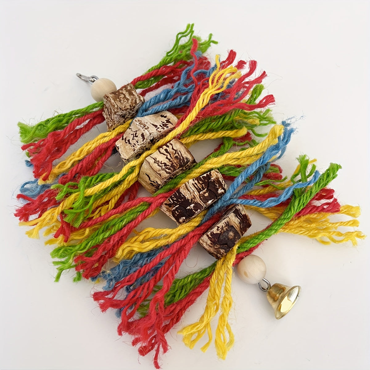 Colorful Bird Parrot Bite String Star Fruit Wood Toy For Peony Bird