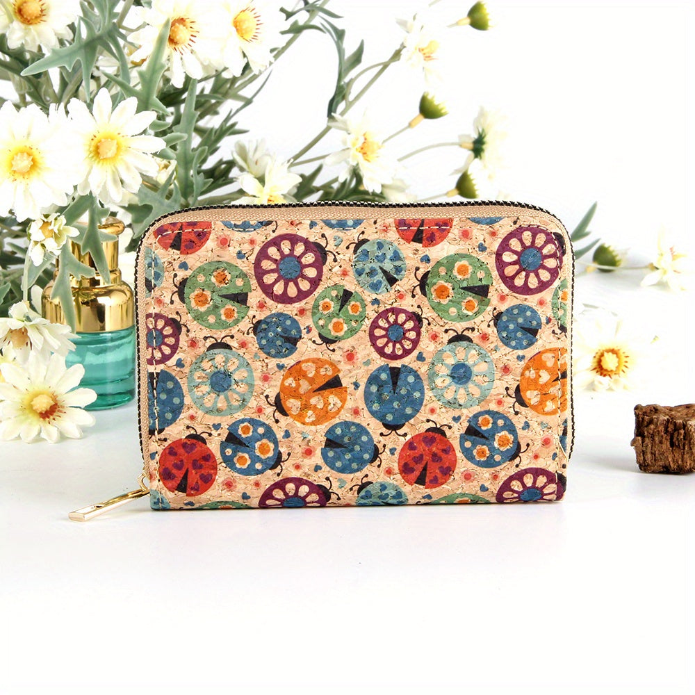 Vintage Pattern Clutch Coin Purse Zipper Around Wallet