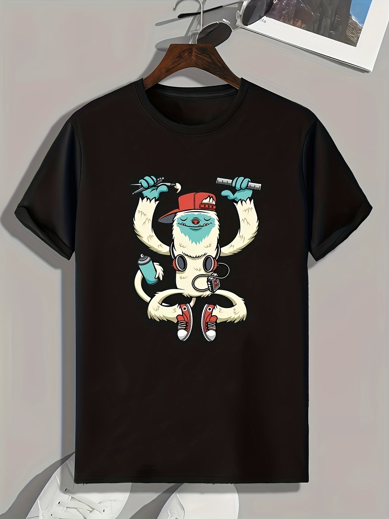 Funny Cartoon Print Men's Graphic T-shirt Summer Casual Comfy Tees