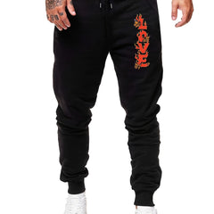 Men's Casual Fire Love Butterfly Sherpa Fleece Drawstring Sweatpants