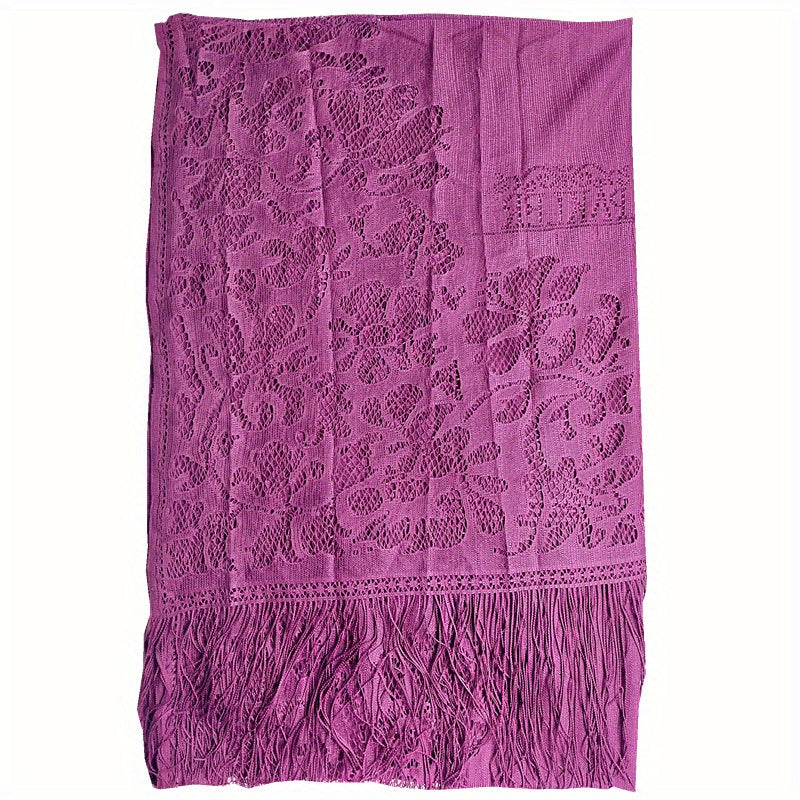 Lace Tassel Long Scarf Hollow Head Wrap Hair Accessories