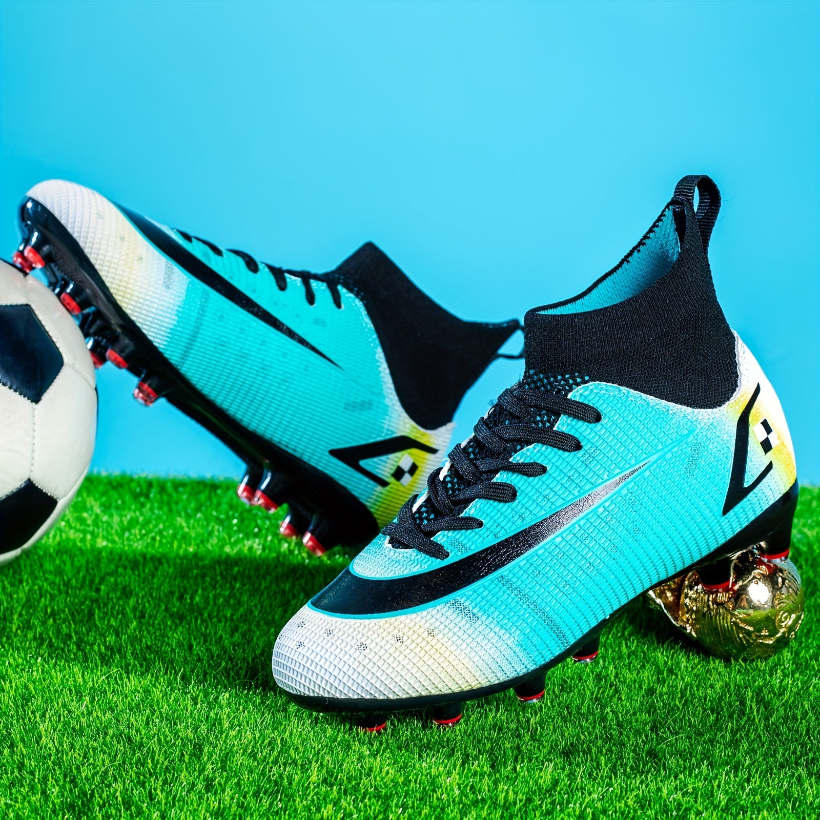 Youth Spiked Soccer Shoes - Lightweight Outdoor Training Football Shoes