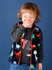 Boys Dinosaur Fleece Vest Jacket for Autumn/Winter