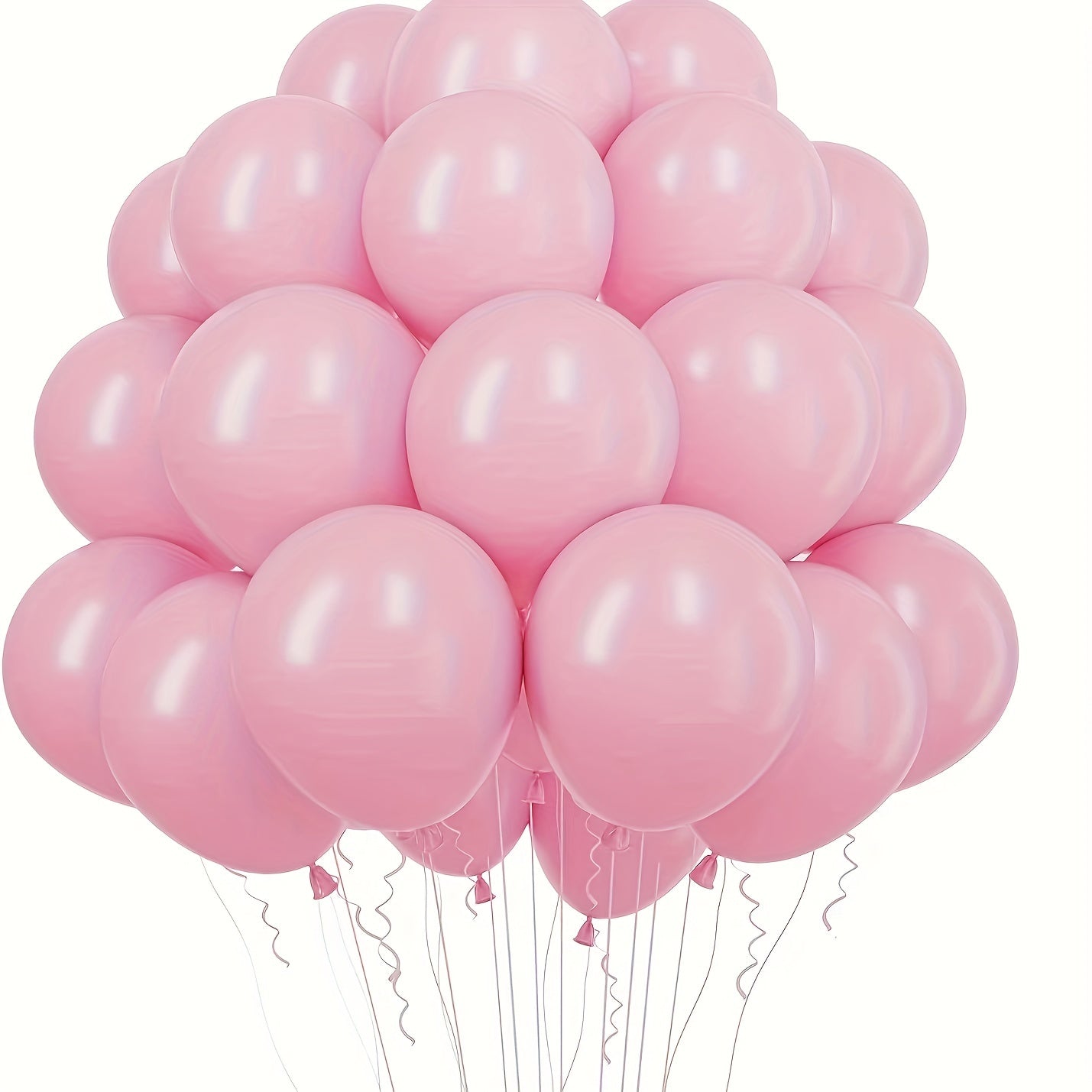 30 Pink Latex Party Balloons with Ribbon for Various Celebrations