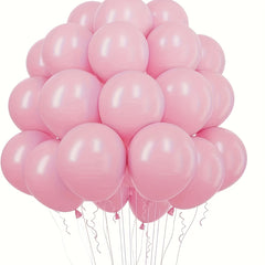 30 Pink Latex Party Balloons with Ribbon for Various Celebrations