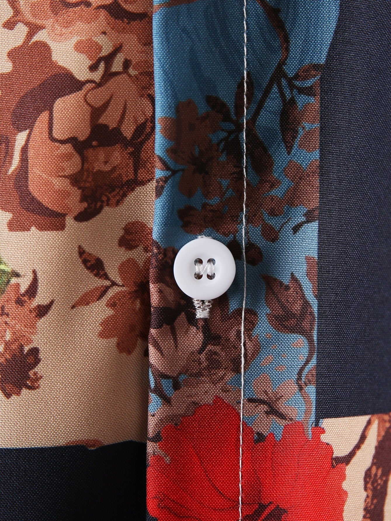 Men's Digital Printed Flower Short Sleeve Shirt