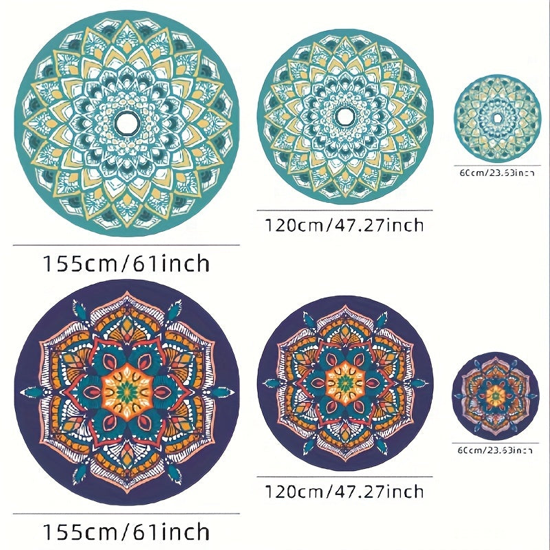 Colorful Round Yoga Mat Non-Slip Indoor/Outdoor Fitness Mat