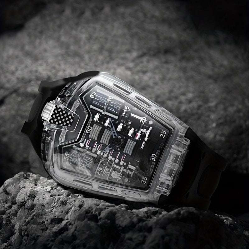 Engine Shape Men's Watch 16 Cylinder Transparent Wristwatch Men's Accessories