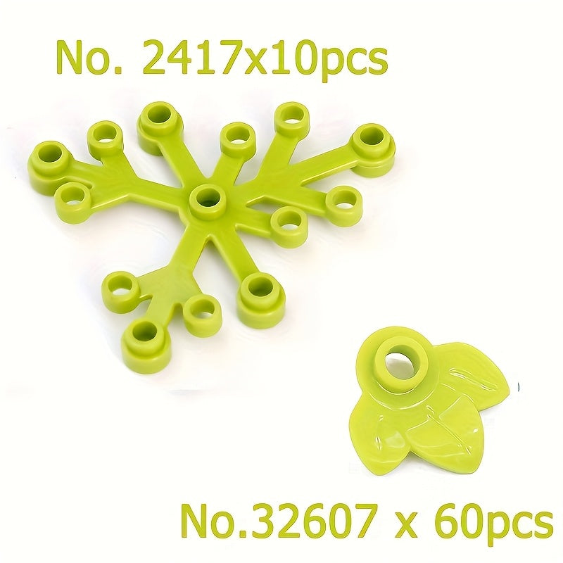 70pcs Pumpkin Leaves Building Block Toy Parts