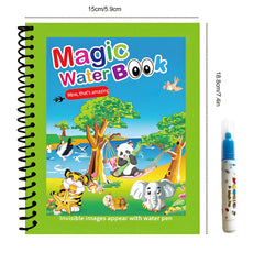 4pcs Reusable Water Coloring Books w/ Pens Animals & Sea Life Themes