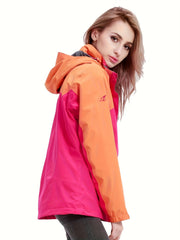 Women's 2 in 1 Ski Hooded Jacket Waterproof Snow Jacket