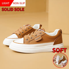 Women's Letter Pattern Lace-up Skate Shoes Soft Sole Athletic Sneakers