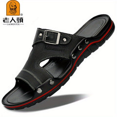 LAORENTOU Men's Leather Sandals for Hiking Trekking