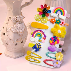 14pcs Baby Girls Cartoon Hair Clips Party Hair Accessories Sets Gift