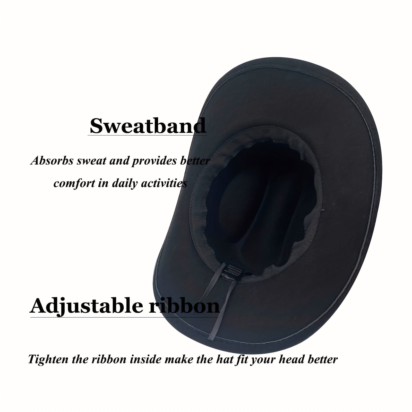 Classic Wide Brim Western Cowboy Hat with Buckle Belt