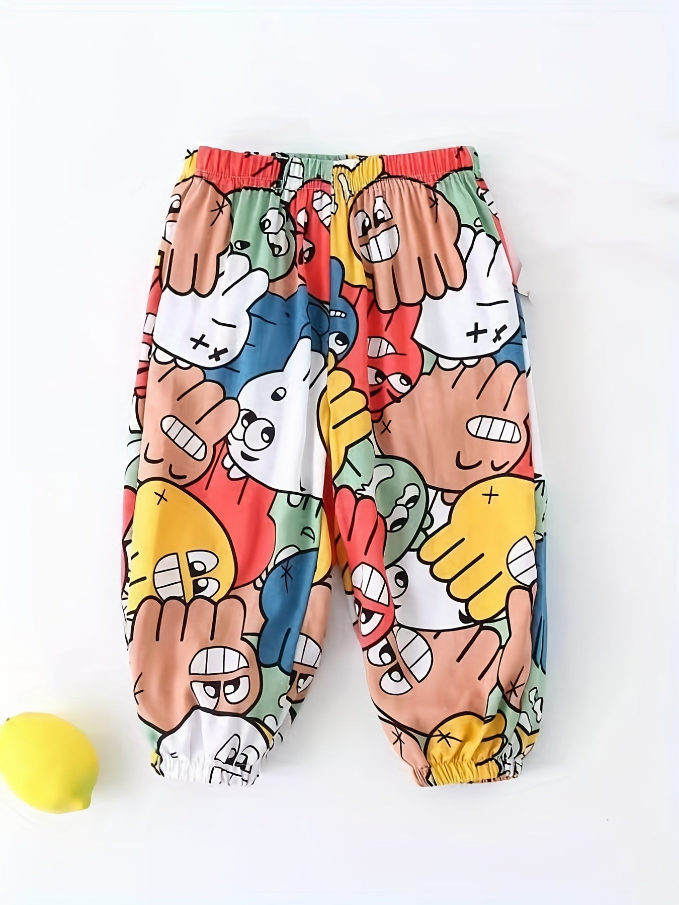 Girls Cartoon Print Casual Trousers Breathable Loose Fit Sports Sweatpants