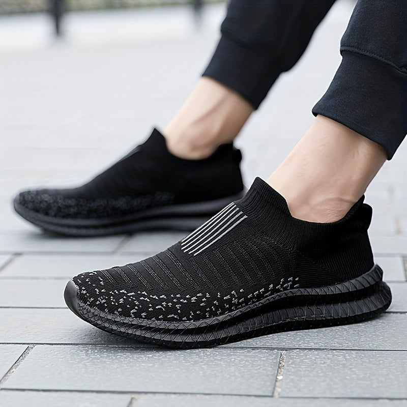 Women's Striped Walking Shoes Outdoor Slip-on Mesh Sneakers