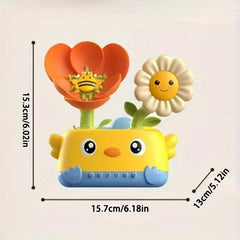 Yellow Duck Flowerpot Cartoon Animal Bath Toy for Baby Bathroom Soothing Tool