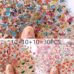 30 Sheets Bronzing Nail Stickers Waterproof Non-toxic Nail Art Princess Toy Stic