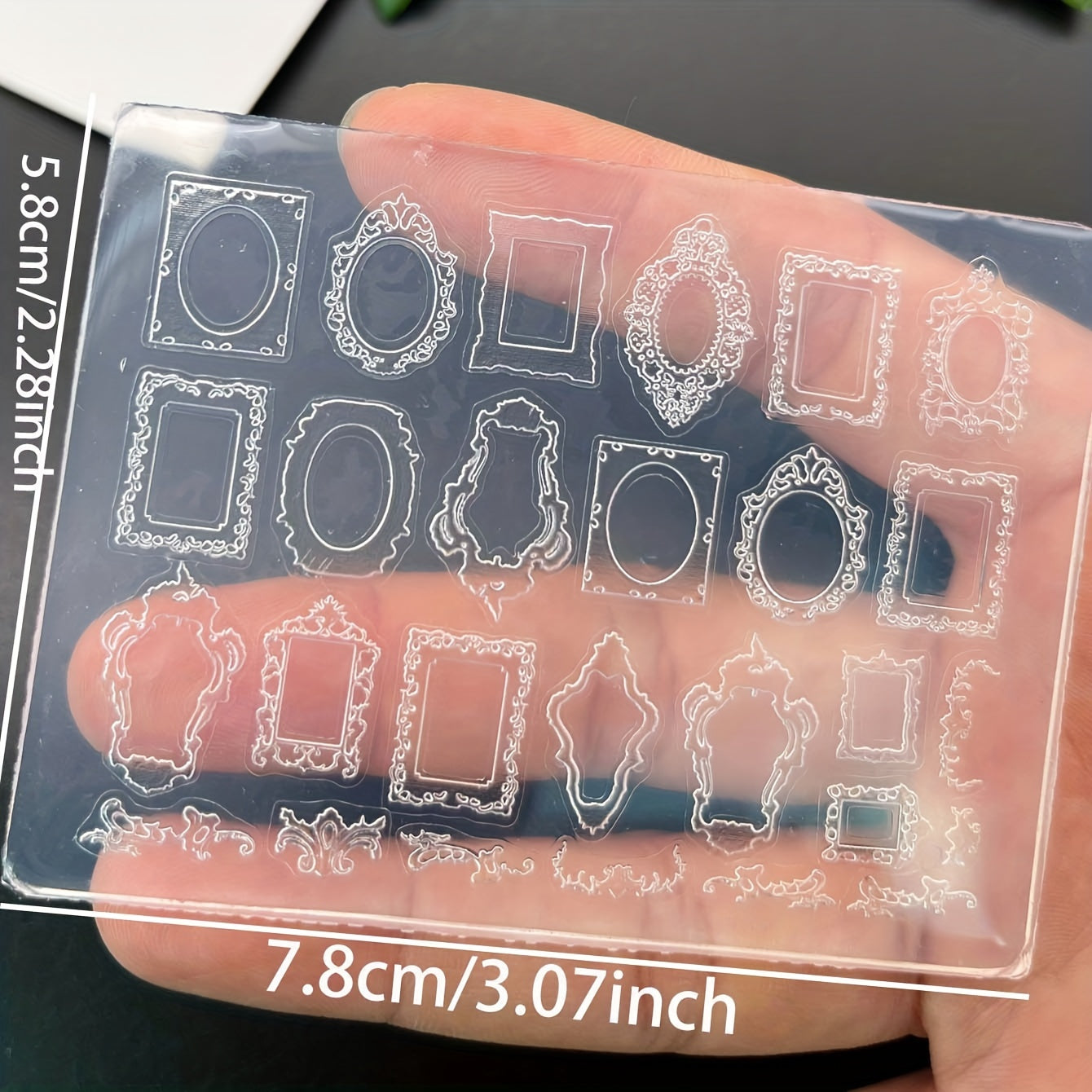 3D Boho Retro Frame Silicone Nail Art Mold DIY Templates