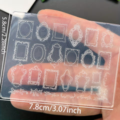 3D Boho Retro Frame Silicone Nail Art Mold DIY Templates