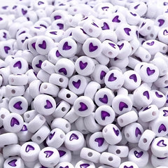 150pcs 7mm Heart Acrylic Spacer Beads Love Bracelet Necklace Making Jewelry Diy