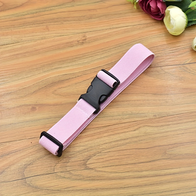 Elastic Waist Belt Release Buckle Stretch Waistband For Jeans Pants Dress