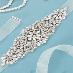 Bridal Belt Waist Chain Sash Faux Pearl Beaded Wedding Dress Accessory
