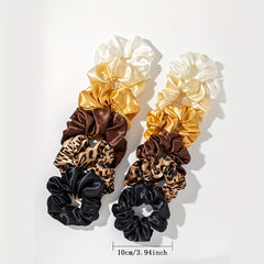12pcs Leopard Print Scrunchie Hair Tie Y2K Hair Rope Accessory