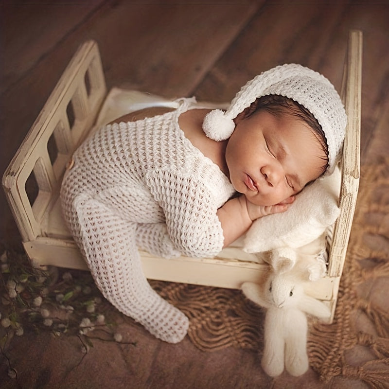 Newborn Photography Outfit Hat & Jumpsuit Props Yellow Green