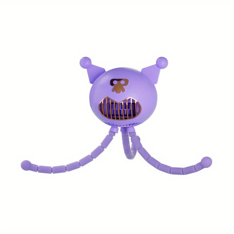 Cute Monster Baby Stroller USB Handheld Leafless Fan