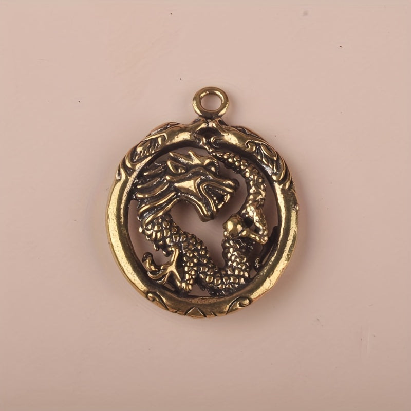 Brass Chinese Dragon Keychain Antique Bag Purse Decoration