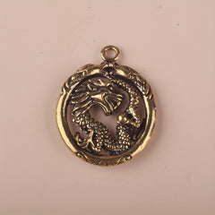 Brass Chinese Dragon Keychain Antique Bag Purse Decoration