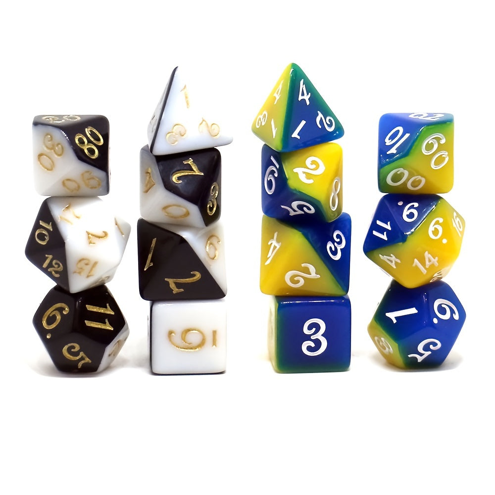 7pcs Two Tone Polyhedral RPG Dice Set