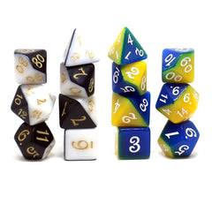 7pcs Two Tone Polyhedral RPG Dice Set