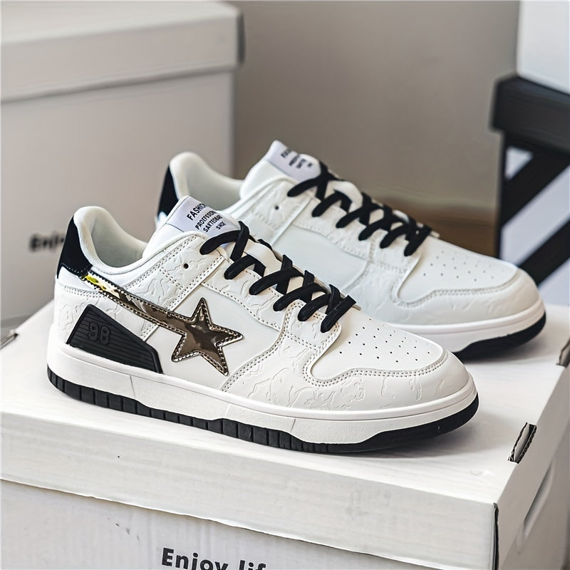 Men's Block Star Low Top Lace up Skate Shoes