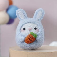 Lovely Bunny Needle Felting Kit for Beginners DIY Wool Felt Animal Materials Set