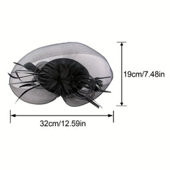 Vintage Fascinator Hats Feather Flowers Hair Clip Hat For Women Tea Party Bridal