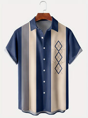 Vertical Stripe Pattern Men's Hawaiian Shirt