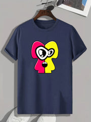 Cartoon Pattern Print Men's Sports T-shirt Graphic Tee