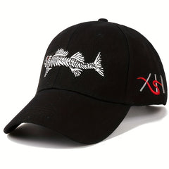 Fish Embroidery Baseball Cap Outdoor Sun Protection Duck Tongue Cap