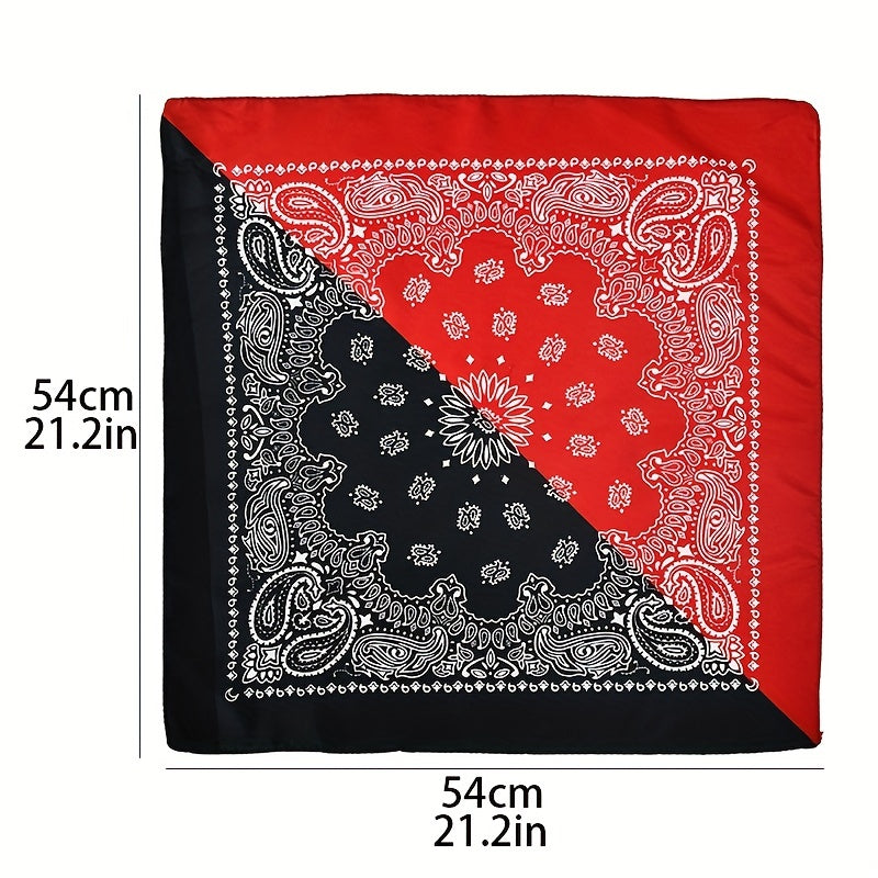 Polyester Cashew Flower Square Scarf Dress Up Paisley Turban